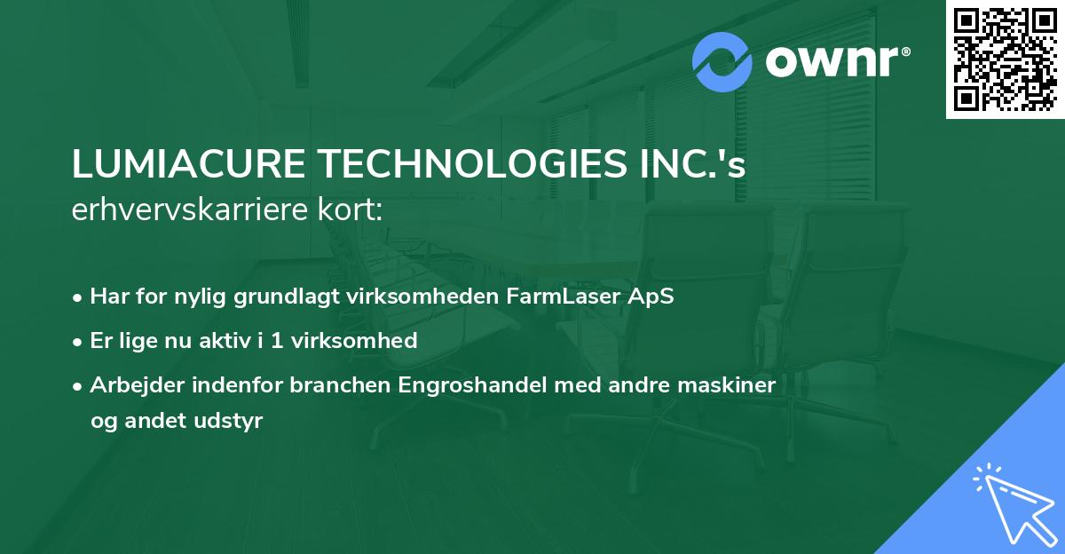 LUMIACURE TECHNOLOGIES INC.'s erhvervskarriere kort