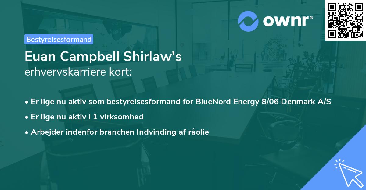 Euan Campbell Shirlaw's erhvervskarriere kort
