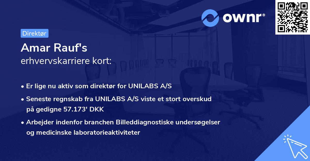 Amar Rauf's erhvervskarriere kort
