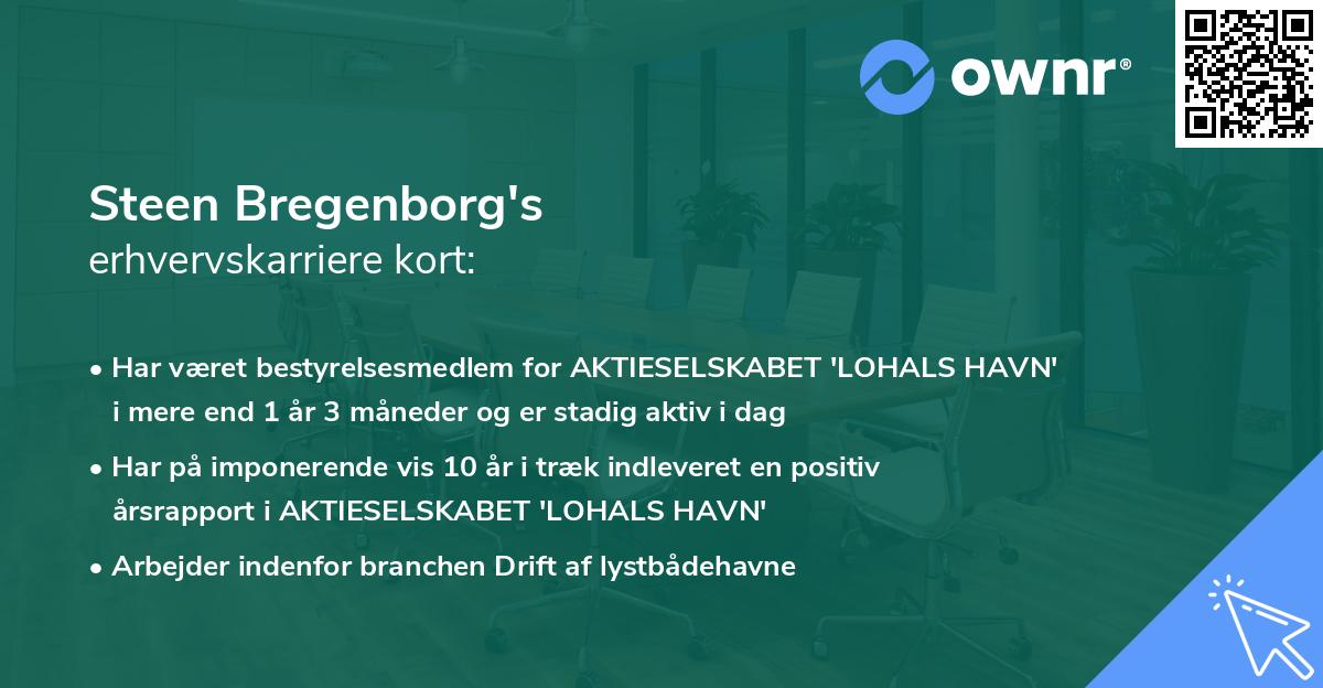 Steen Bregenborg's erhvervskarriere kort