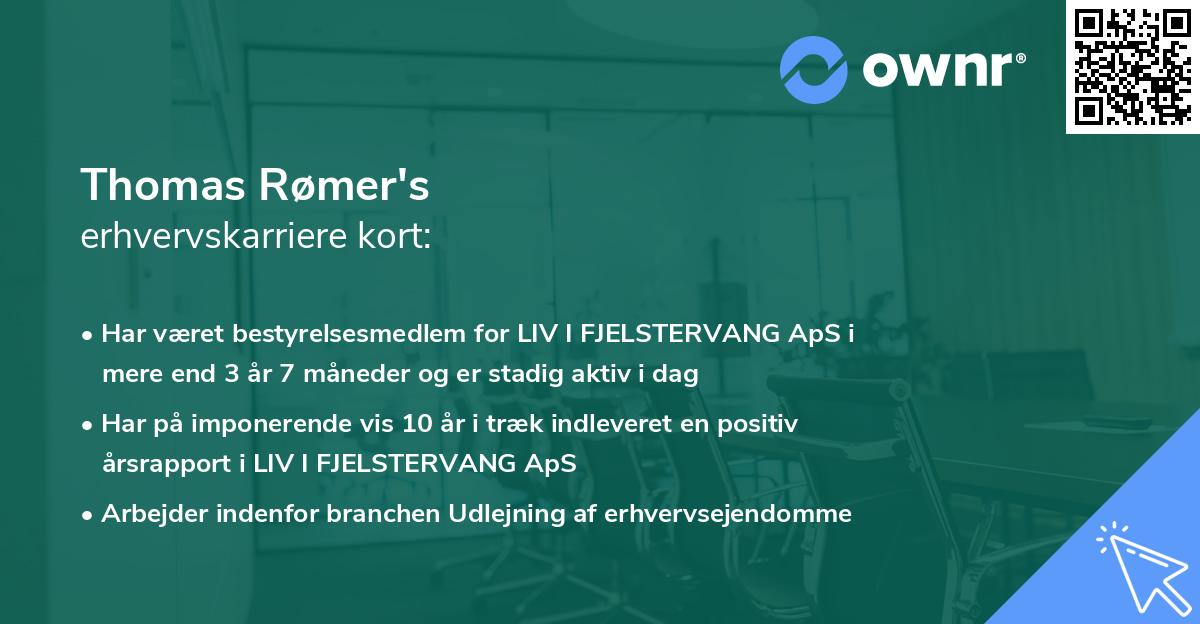 Thomas Rømer's erhvervskarriere kort