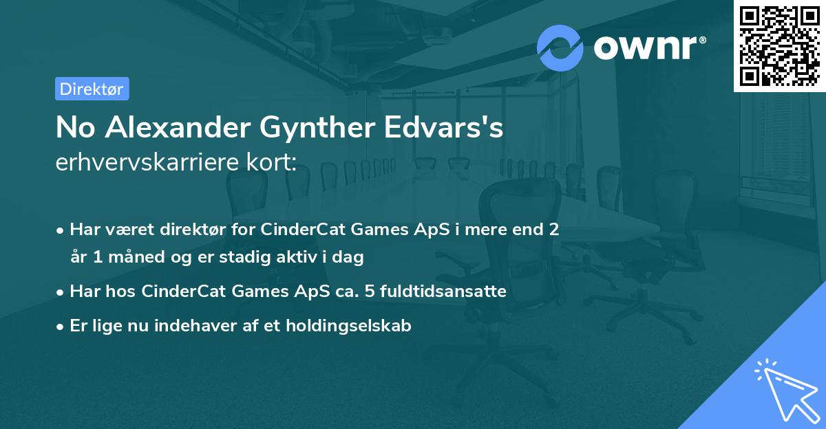 No Alexander Gynther Edvars's erhvervskarriere kort