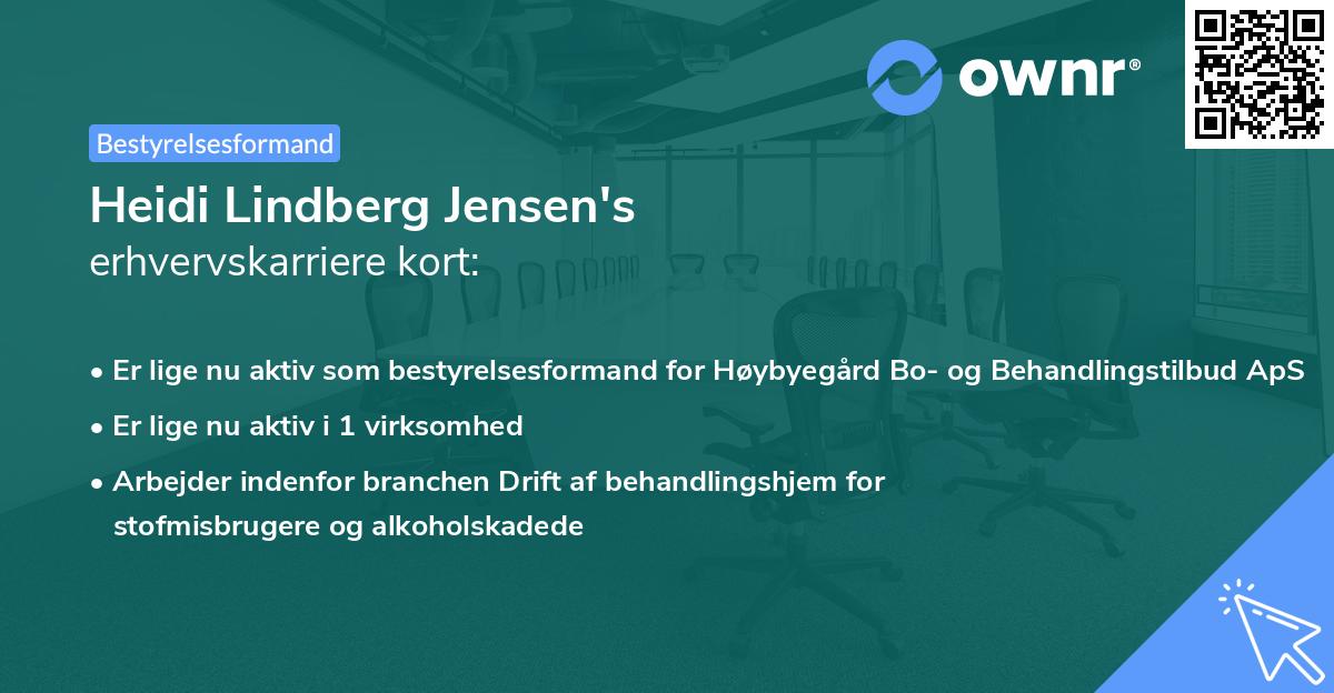 Heidi Lindberg Jensen's erhvervskarriere kort