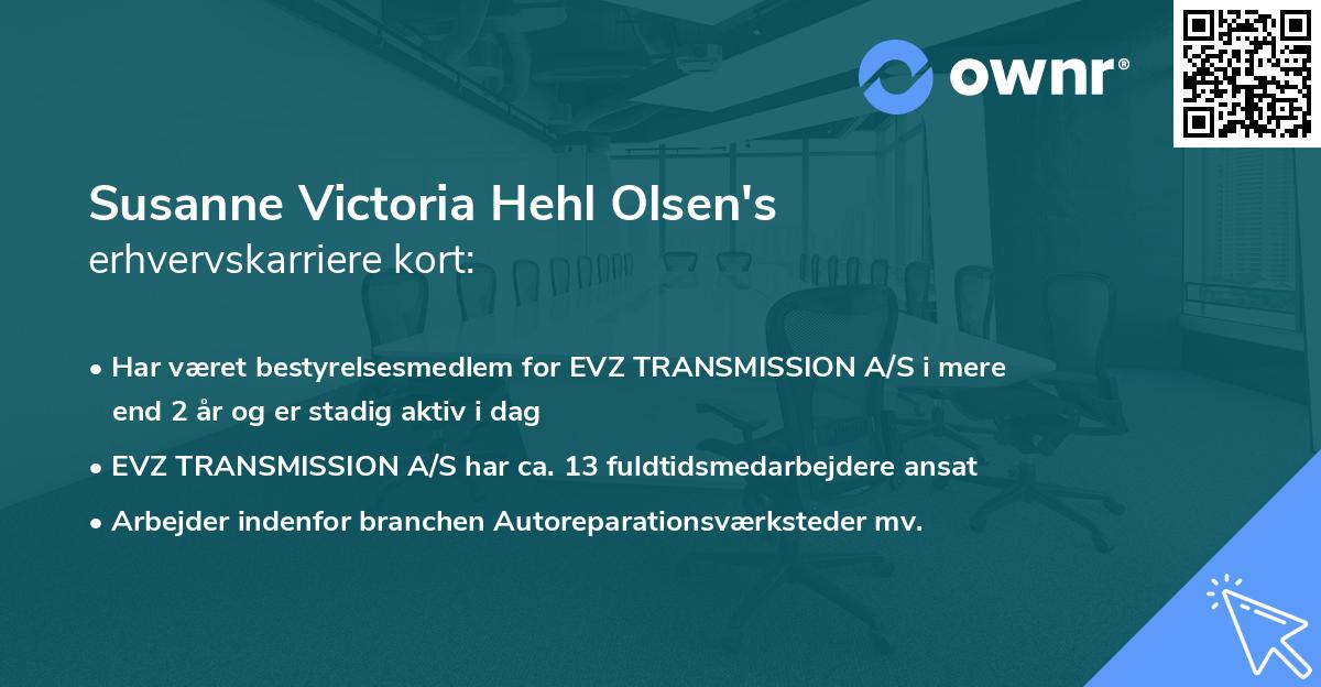 Susanne Victoria Hehl Olsen's erhvervskarriere kort