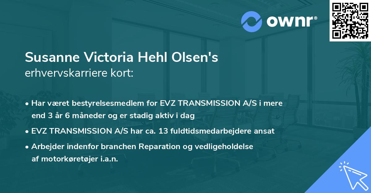 Susanne Victoria Hehl Olsen's erhvervskarriere kort