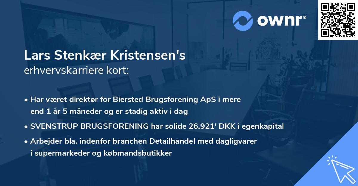 Lars Stenkær Kristensen's erhvervskarriere kort