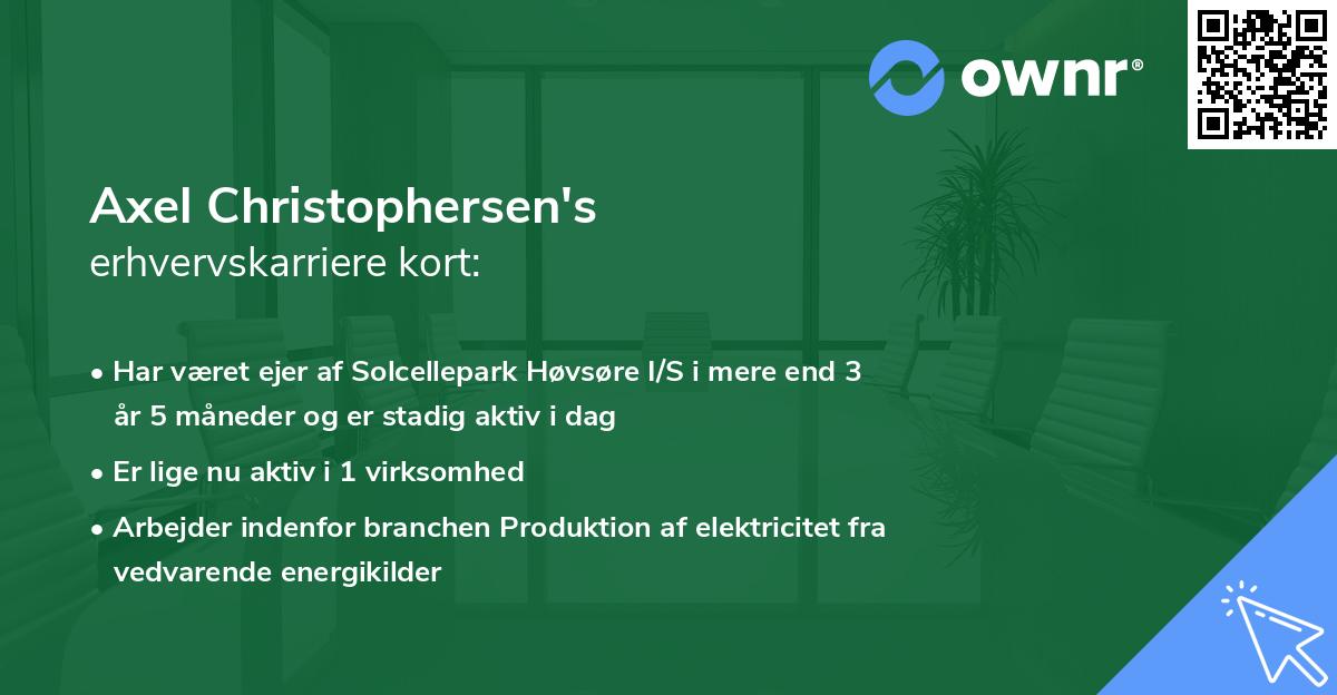 Axel Christophersen's erhvervskarriere kort