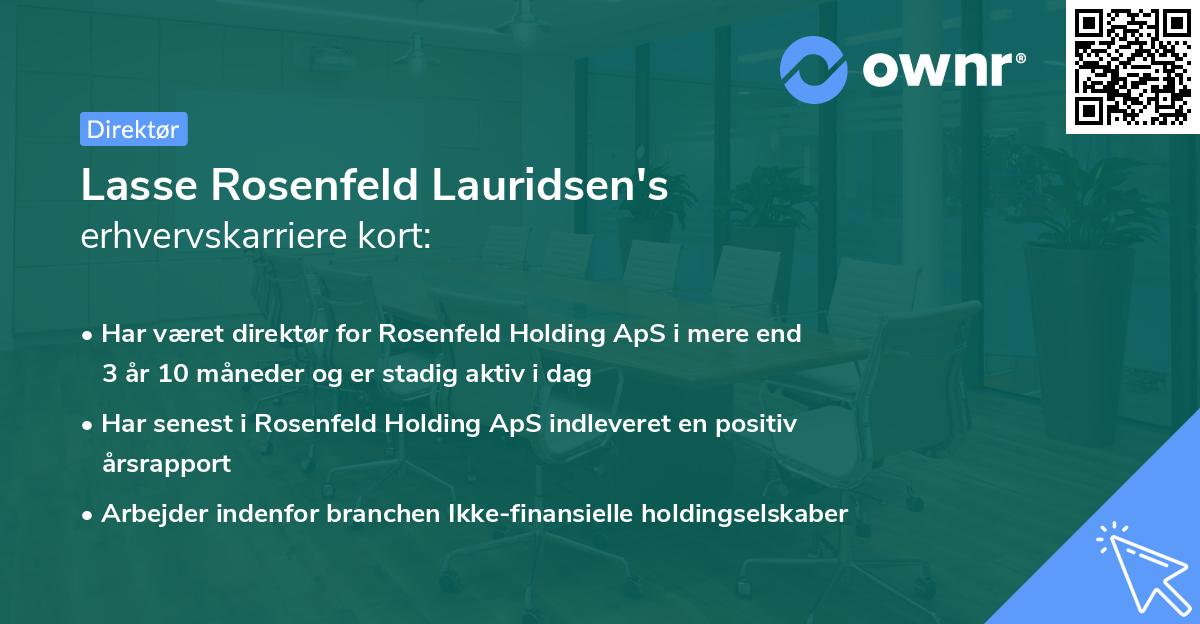 Lasse Rosenfeld Lauridsen's erhvervskarriere kort
