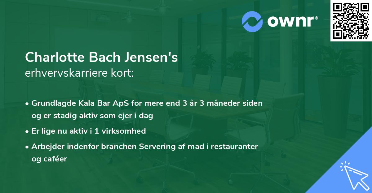 Charlotte Bach Jensen's erhvervskarriere kort