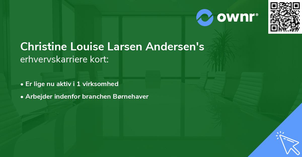 Christine Louise Larsen Andersen's erhvervskarriere kort