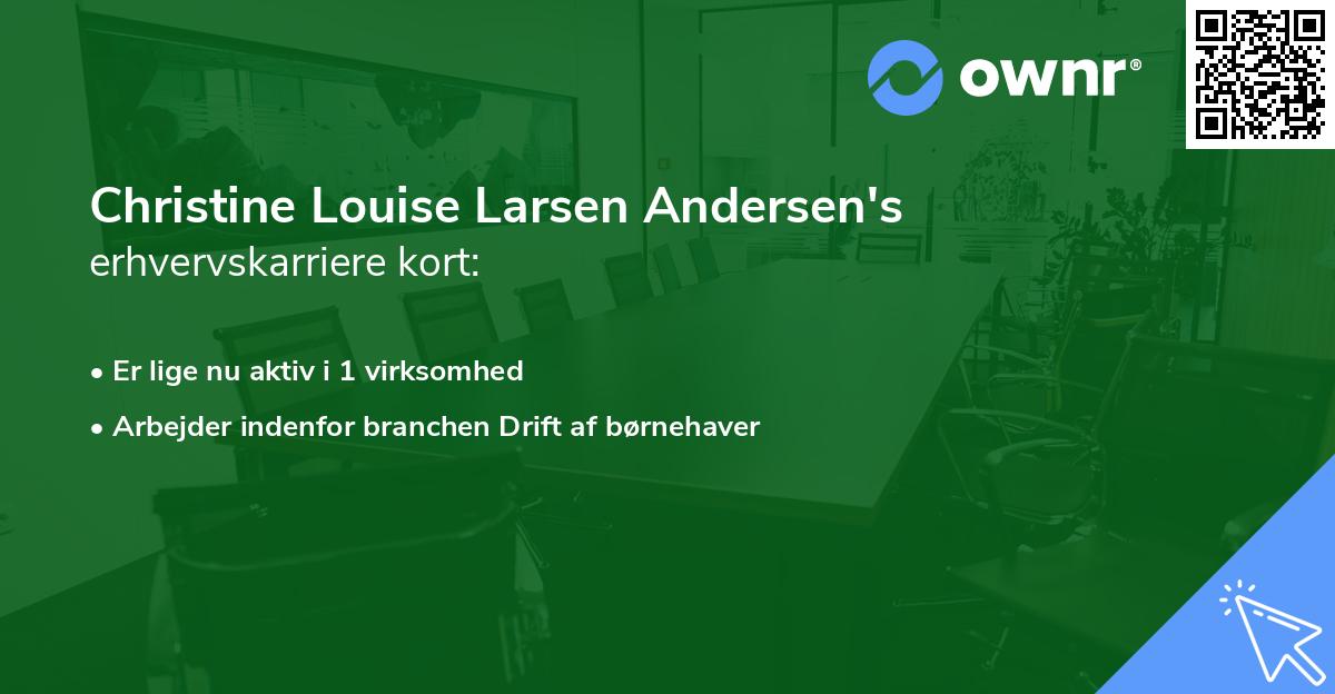 Christine Louise Larsen Andersen's erhvervskarriere kort