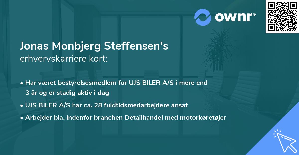 Jonas Monbjerg Steffensen's erhvervskarriere kort