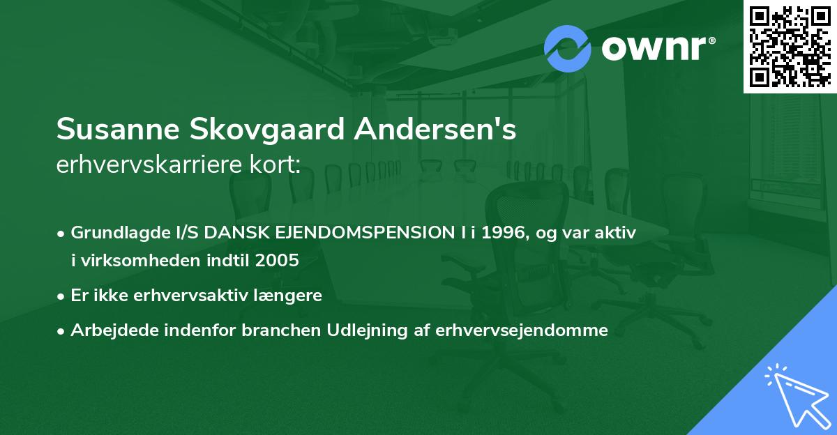 Susanne Skovgaard Andersen's erhvervskarriere kort