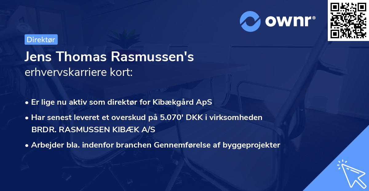 Jens Thomas Rasmussen's erhvervskarriere kort