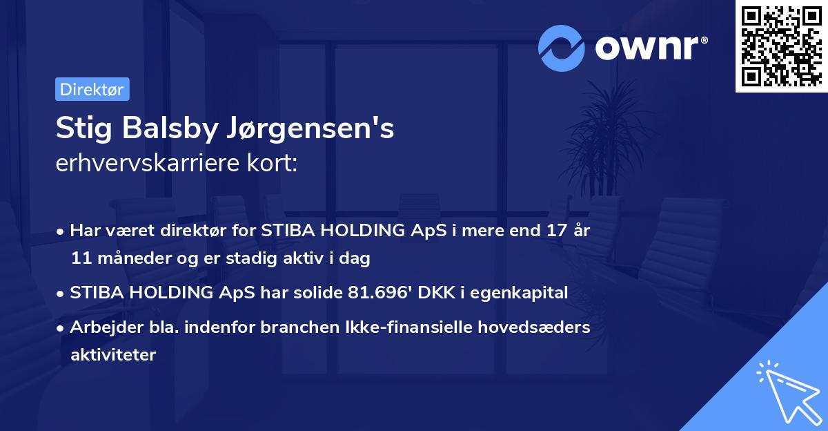 Stig Balsby Jørgensen's erhvervskarriere kort