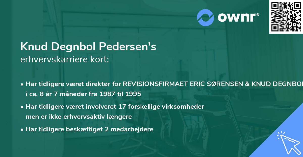 Knud Degnbol Pedersen's erhvervskarriere kort