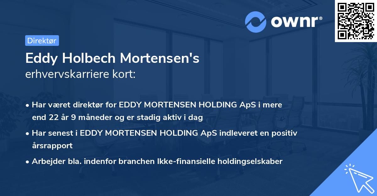 Eddy Holbech Mortensen's erhvervskarriere kort