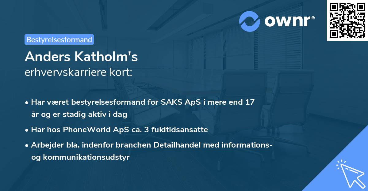 Anders Katholm's erhvervskarriere kort
