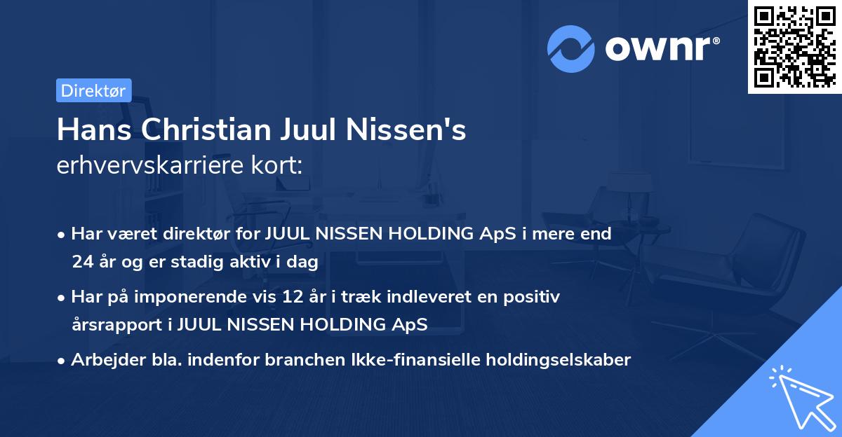 Hans Christian Juul Nissen's erhvervskarriere kort