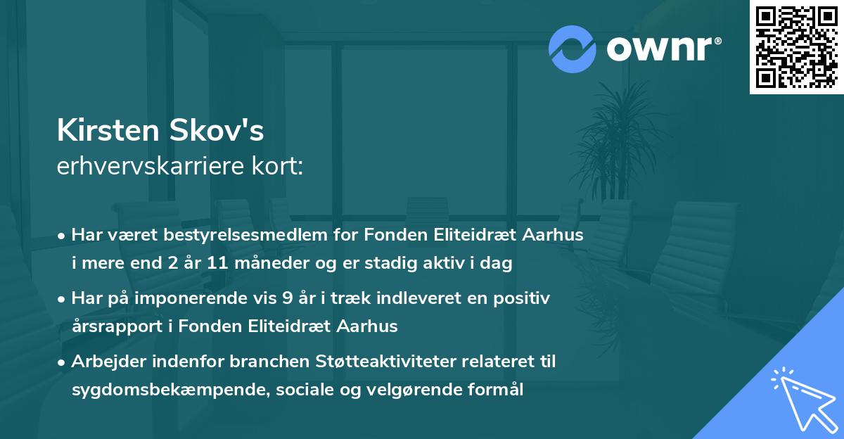 Kirsten Skov's erhvervskarriere kort