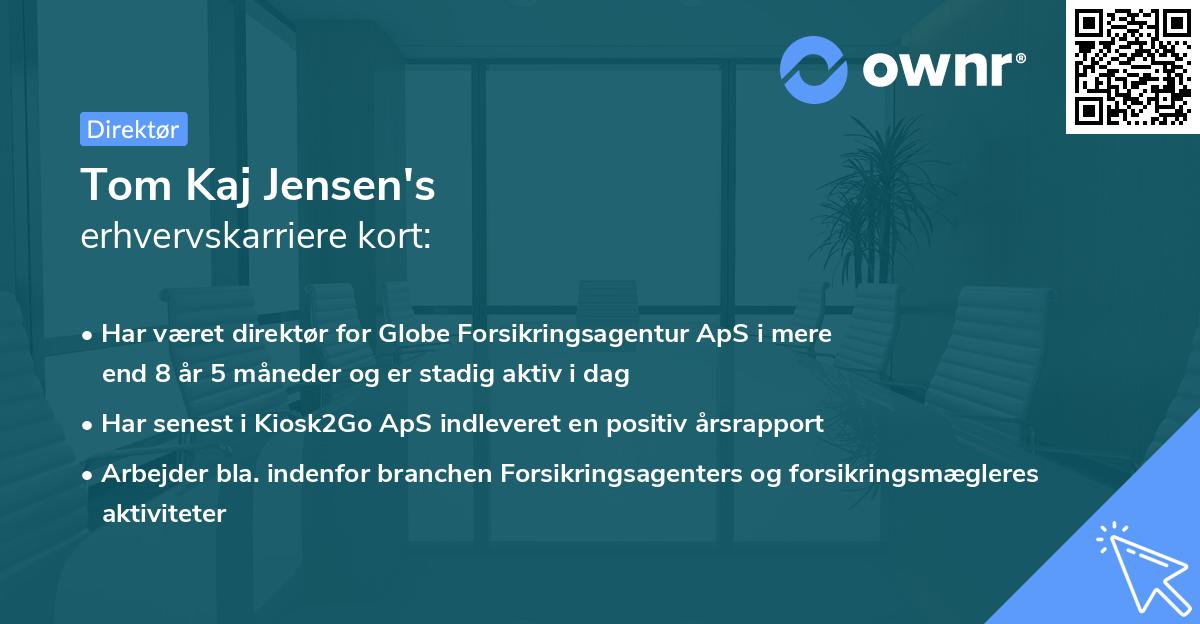 Tom Kaj Jensen's erhvervskarriere kort