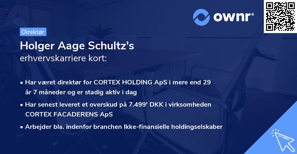 Holger Aage Schultz's erhvervskarriere kort
