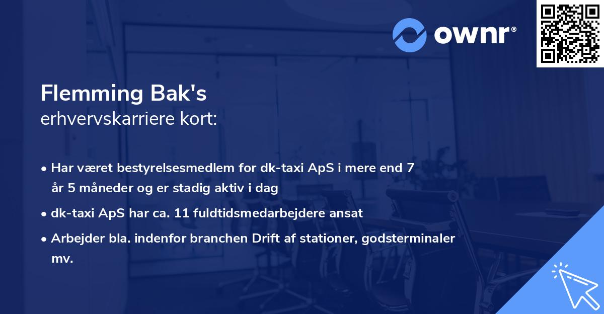 Flemming Bak's erhvervskarriere kort