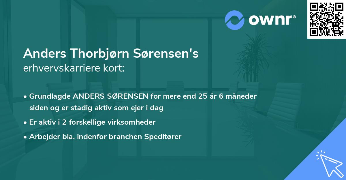 Anders Thorbjørn Sørensen's erhvervskarriere kort