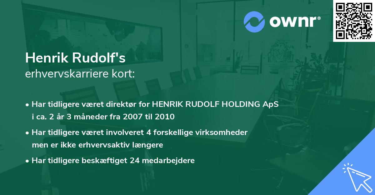 Henrik Rudolf's erhvervskarriere kort