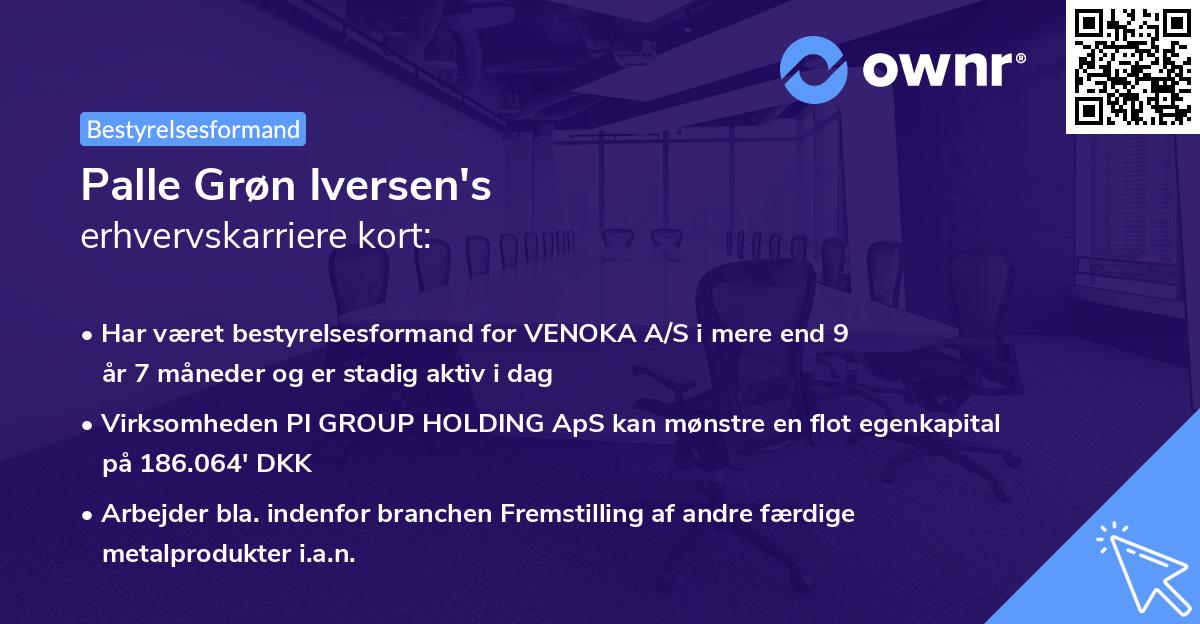 Palle Grøn Iversen's erhvervskarriere kort
