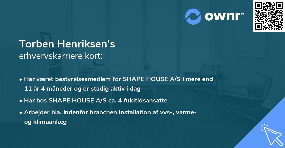 Torben Henriksen's erhvervskarriere kort