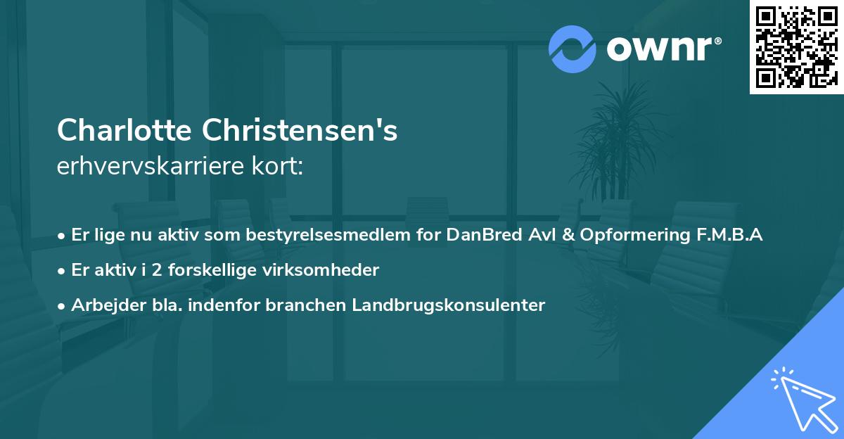 Charlotte Christensen's erhvervskarriere kort