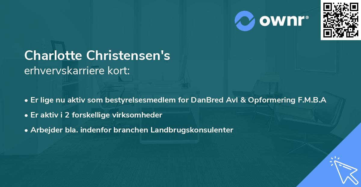 Charlotte Christensen's erhvervskarriere kort