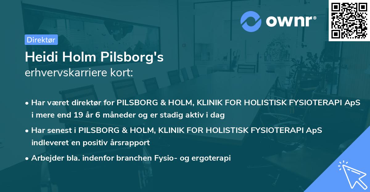Heidi Holm Pilsborg's erhvervskarriere kort