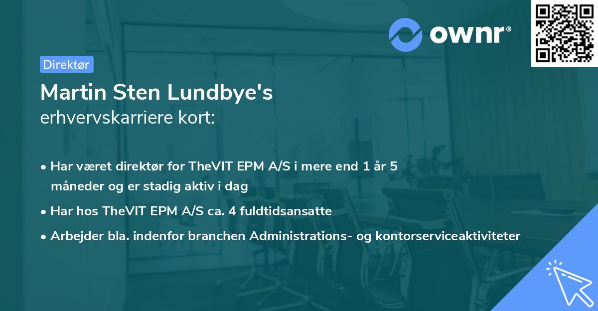 Martin Sten Lundbye's erhvervskarriere kort