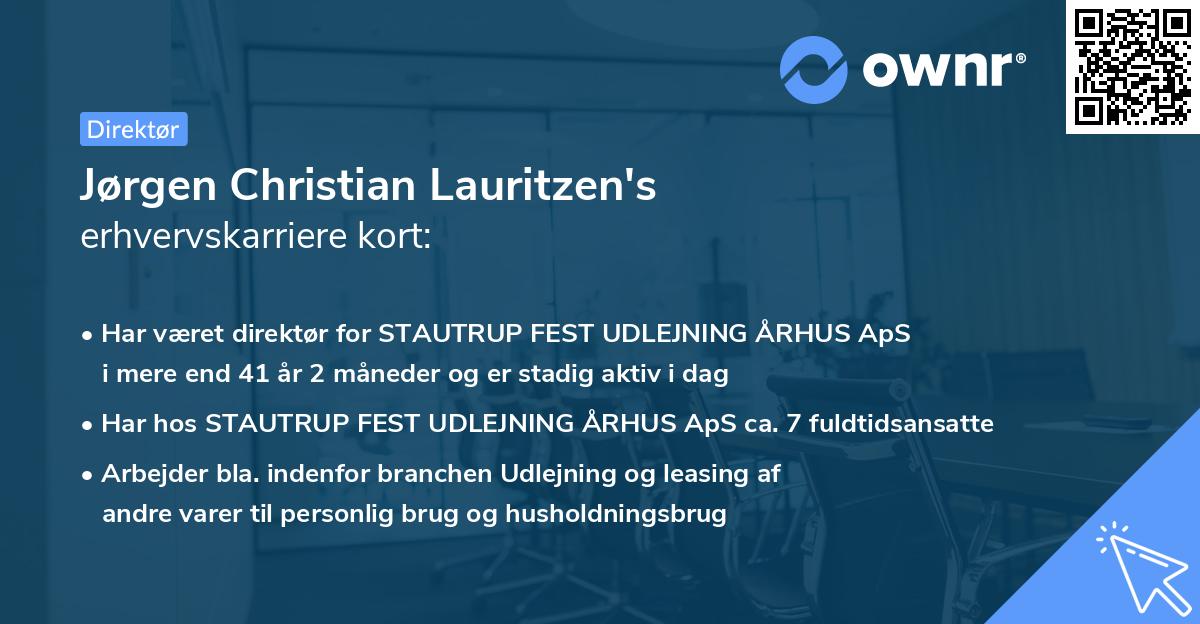 Jørgen Christian Lauritzen's erhvervskarriere kort