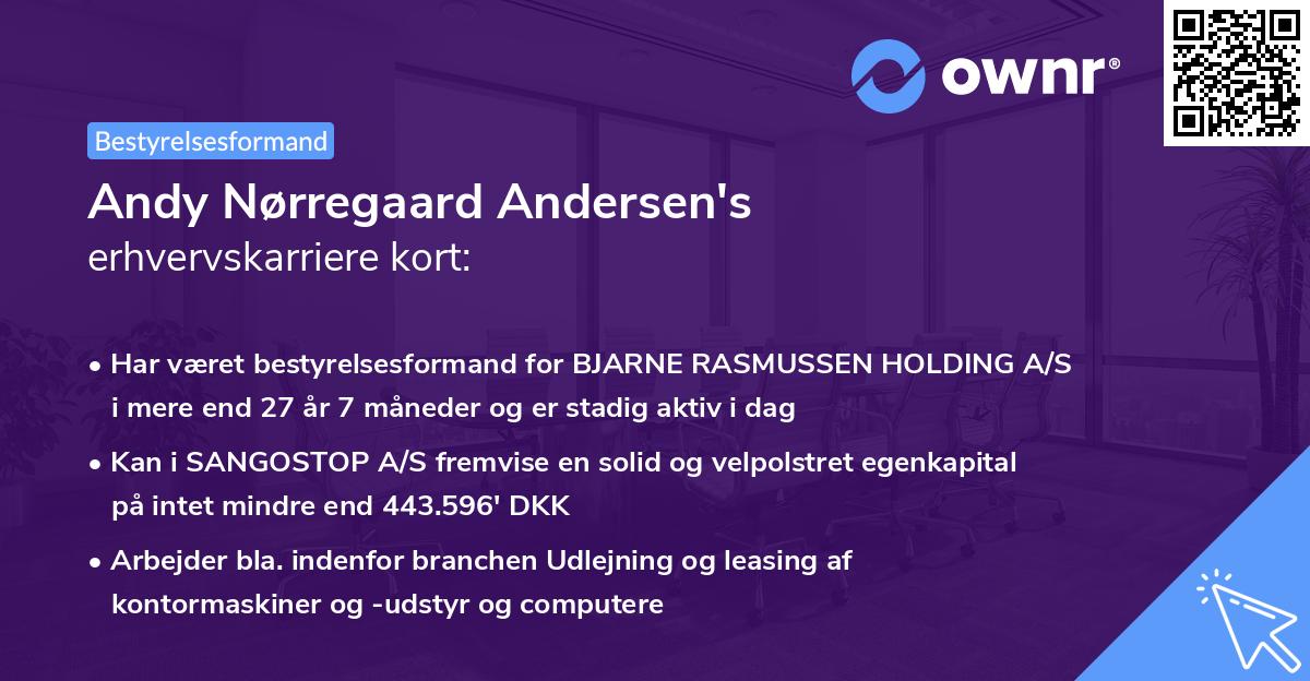 Andy Nørregaard Andersen's erhvervskarriere kort