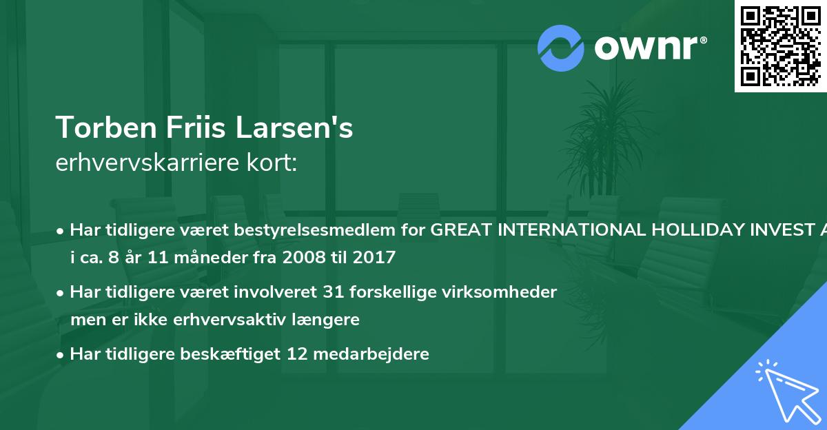 Torben Friis Larsen's erhvervskarriere kort
