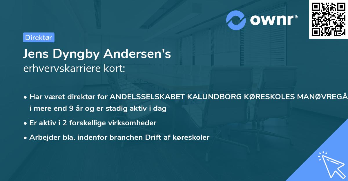 Jens Dyngby Andersen's erhvervskarriere kort