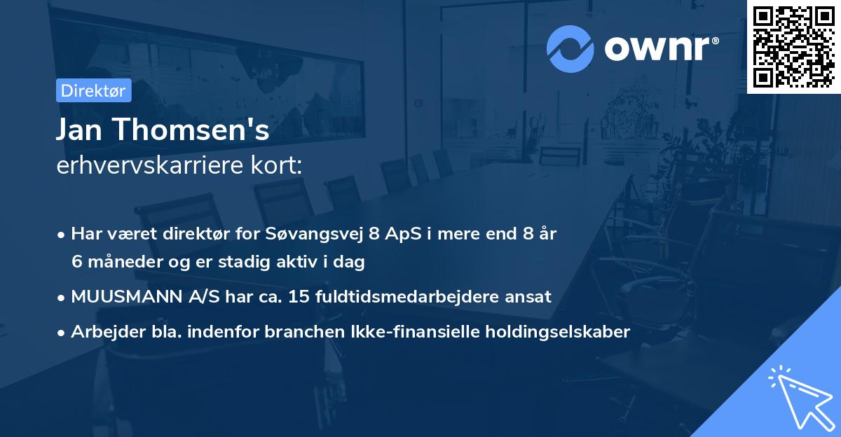 Jan Thomsen's erhvervskarriere kort