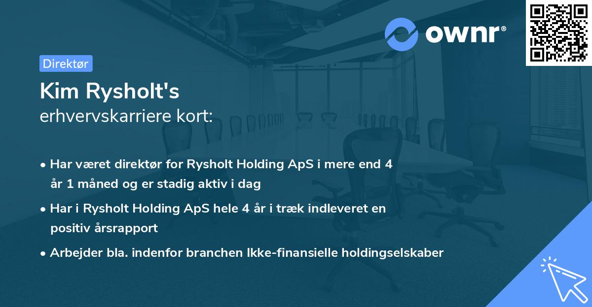 Kim Rysholt's erhvervskarriere kort