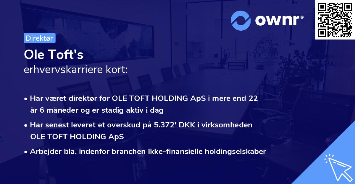 Ole Toft's erhvervskarriere kort