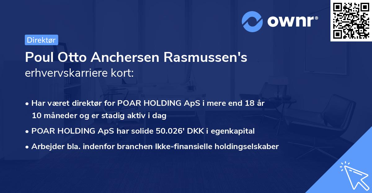 Poul Otto Anchersen Rasmussen's erhvervskarriere kort