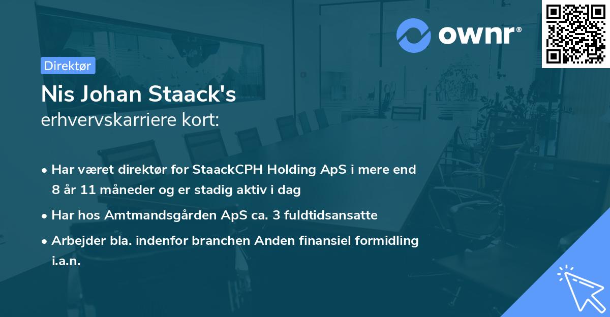 Nis Johan Staack's erhvervskarriere kort