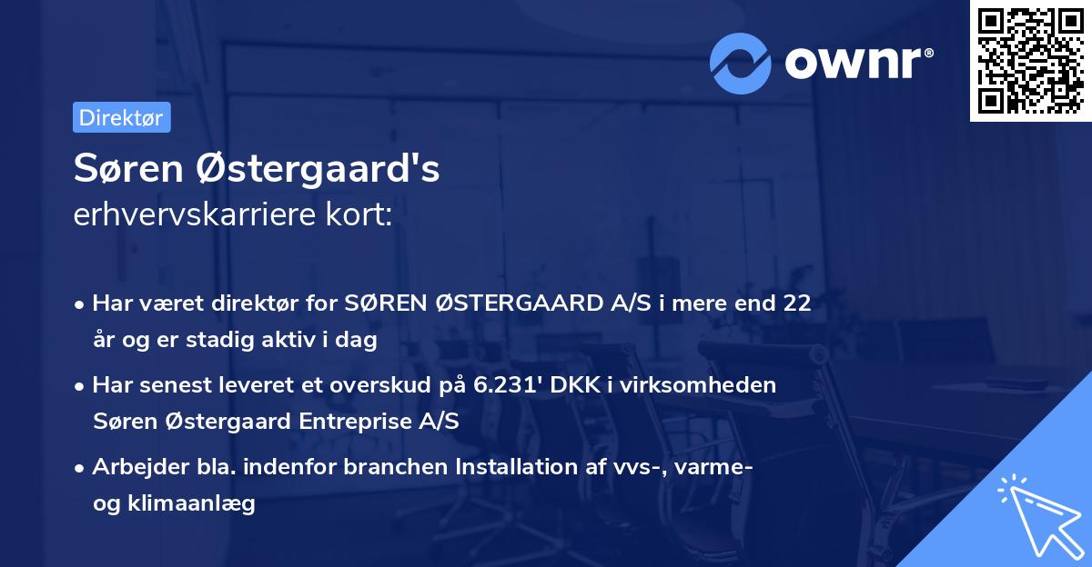 Søren Østergaard's erhvervskarriere kort