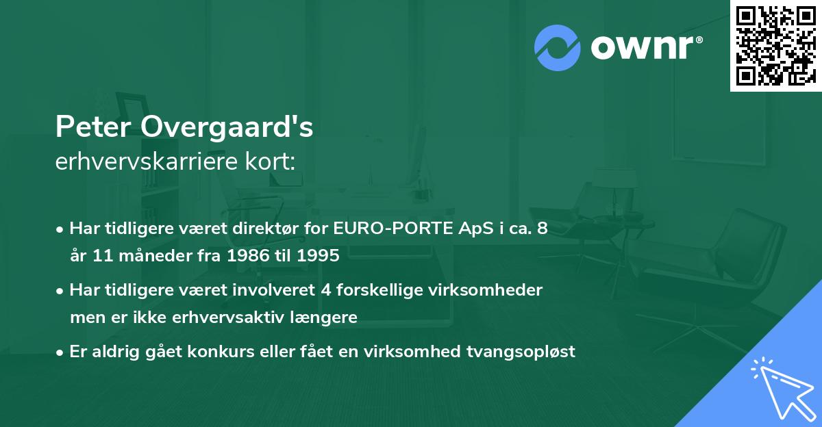 Peter Overgaard's erhvervskarriere kort