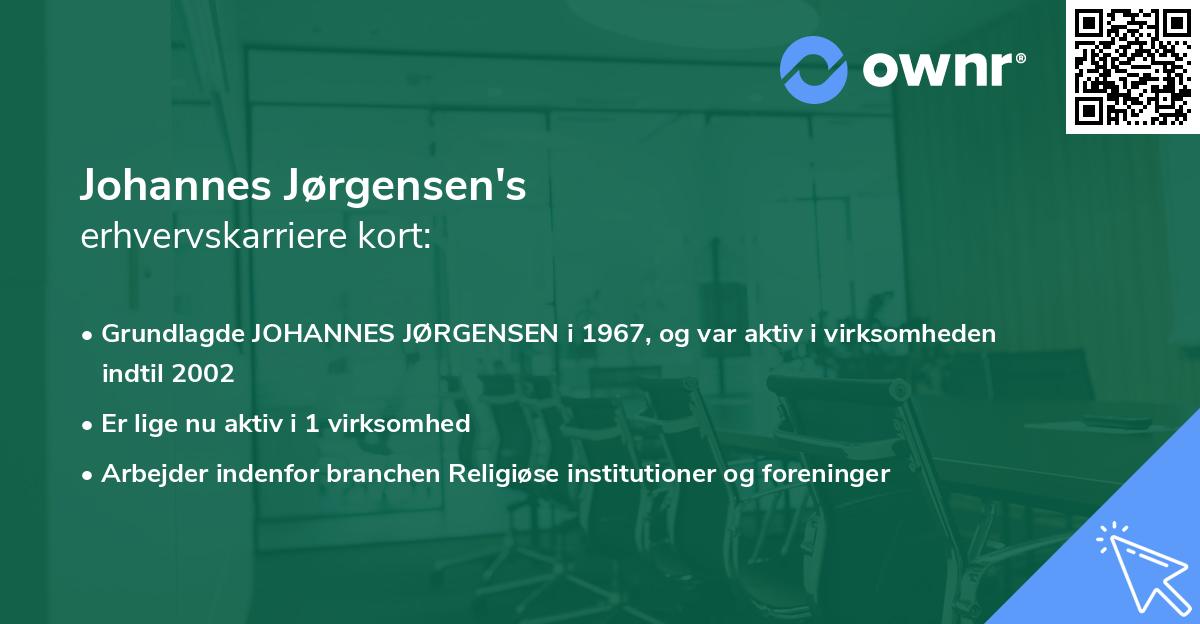 Johannes Jørgensen's erhvervskarriere kort