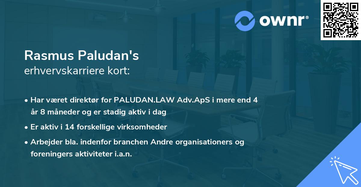 Rasmus Paludan's erhvervskarriere kort