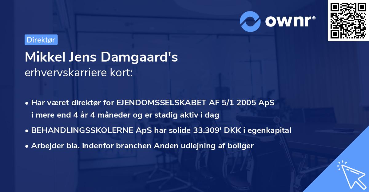 Mikkel Jens Damgaard's erhvervskarriere kort