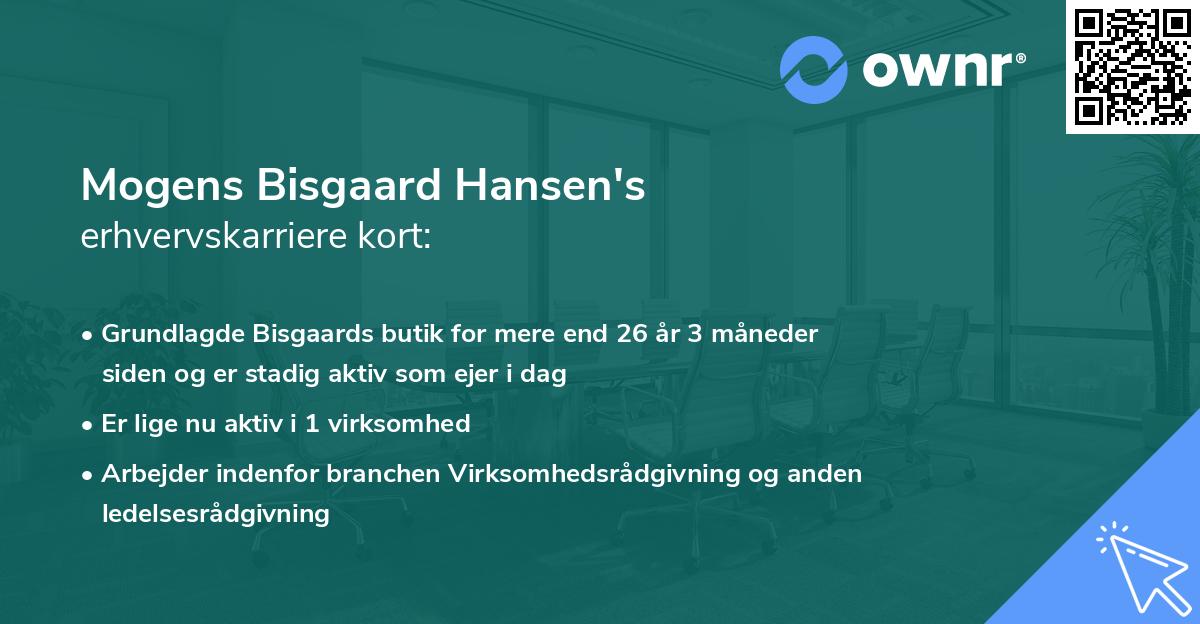 Mogens Bisgaard Hansen's erhvervskarriere kort